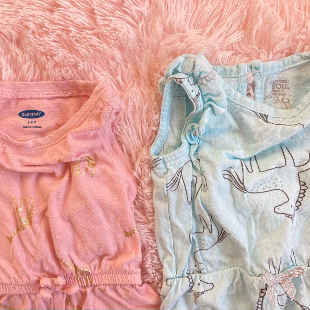 Carter's Kids Rompers and Jumpsuits Set - Yellow, White, Pink, Blue - Picture 6 of 7